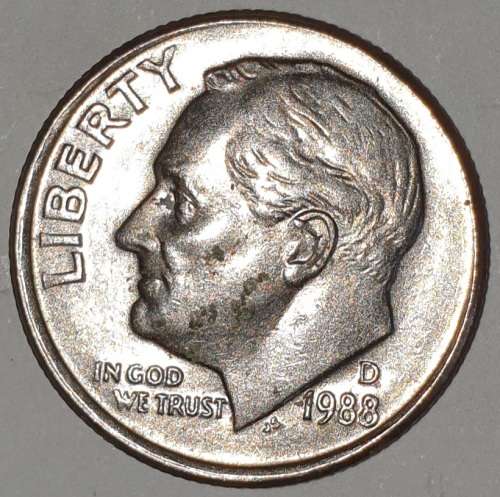 1988 D - DIME - USA - ROOSEVELT ONE DIME COIN